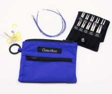 Набор укороченных съемных металлических спиц ChiaoGoo Twist Blue Shorties 2/3″ (5/8 см) в синем чехле, арт. 7230-S